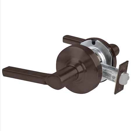 Schlage Grade 2 Passage Cylindrical Lock with Field Selectable Vandlgard, Latitude Lever, Non-Keyed, Oil-Rub ALX10 LAT 613